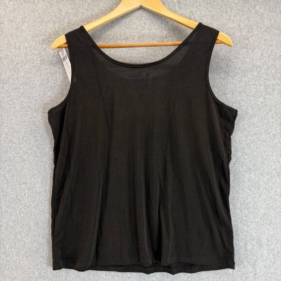Chicos Womens Black Scoop Neck Tank Top Sleeveless Stretch Size 2 US‎ Large NWT - Picture 6 of 11